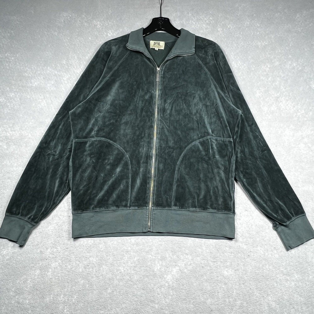 VTG Juicy Couture Green Full Zip Jacket Original Velour Men’s XL Made In USA